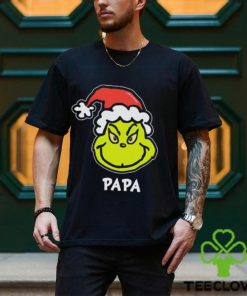 Santa Grinch head Papa Grinch Christmas t shirt