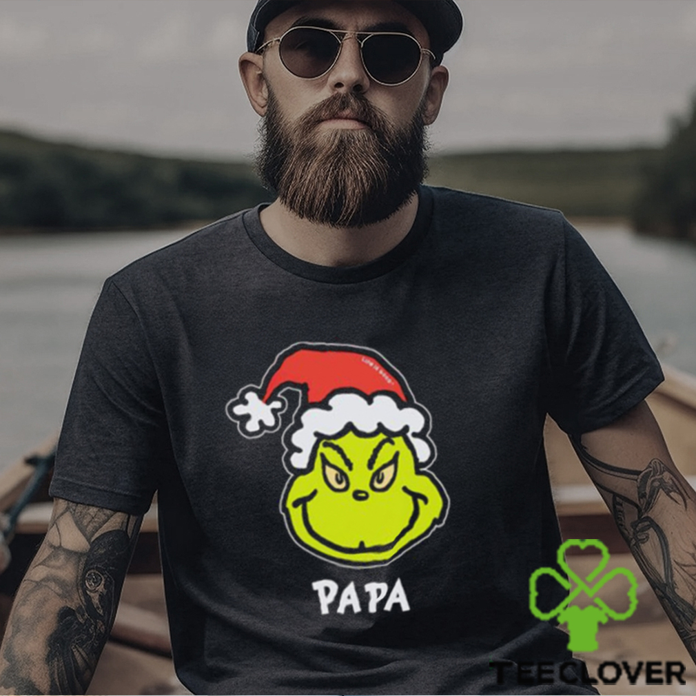 Santa Grinch head Papa Grinch Christmas t shirt Santa Grinch head Papa Grinch Christmas t shirt