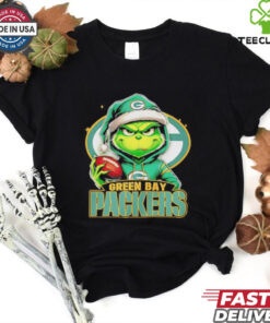 Santa Grinch hug ball Green Bay Packers Christmas shirt