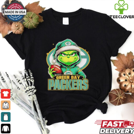 Santa Grinch hug ball Green Bay Packers Christmas shirt