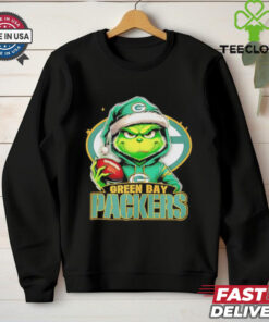 Santa Grinch hug ball Green Bay Packers Christmas shirt