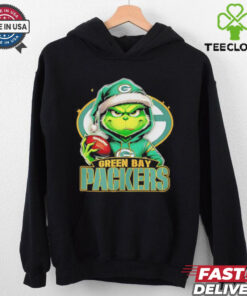 Santa Grinch hug ball Green Bay Packers Christmas shirt