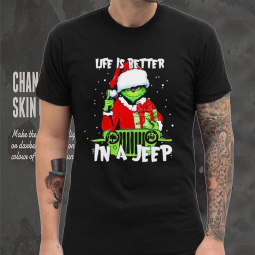 Santa Grinch life is better in a Jeep hoodie, sweater, longsleeve, shirt v-neck, t-shirt