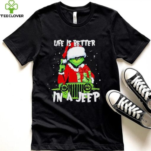 Santa Grinch life is better in a Jeep hoodie, sweater, longsleeve, shirt v-neck, t-shirt