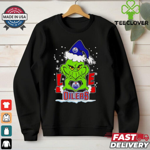 Santa Grinch love Edmonton Oilers shirt