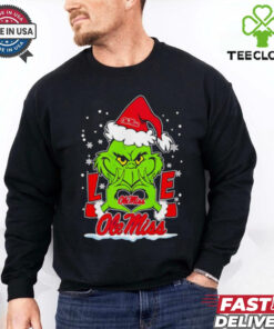 Santa Grinch love Ole Miss Rebels shirt