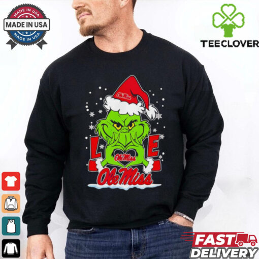 Santa Grinch love Ole Miss Rebels shirt