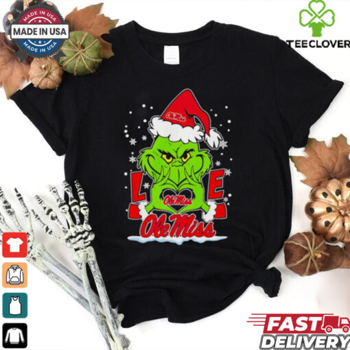 Santa Grinch love Ole Miss Rebels shirt