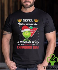 Santa Grinch never underestimate a woman who works at Canadian Tire Christmas hoodie, sweater, longsleeve, shirt v-neck, t-shirt