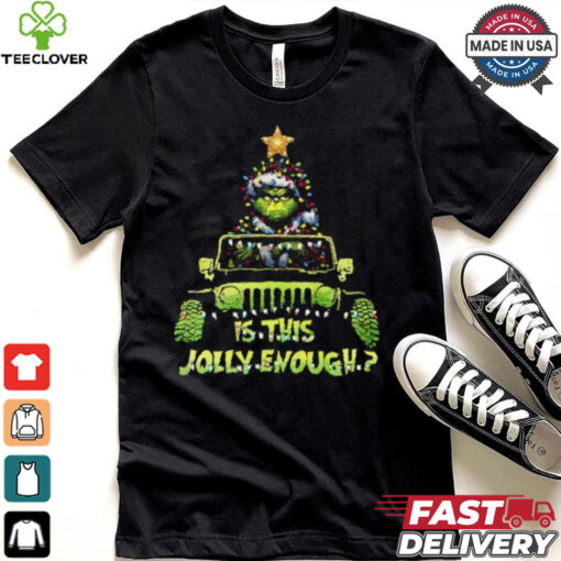 Santa Grinch riding car is this Jolly enough Christmas shirt