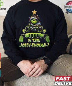 Santa Grinch riding car is this Jolly enough Christmas shirt