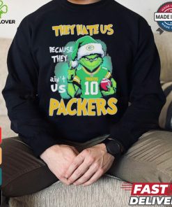 Santa Grinch they hate us because they ain’t us Green Bay Packer christmas 2024 shirt