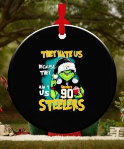 Santa Grinch they hate us because they ain’t us Steelers Christmas ornament