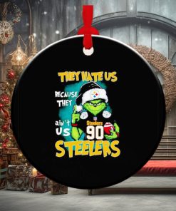 Santa Grinch they hate us because they ain’t us Steelers Christmas ornament