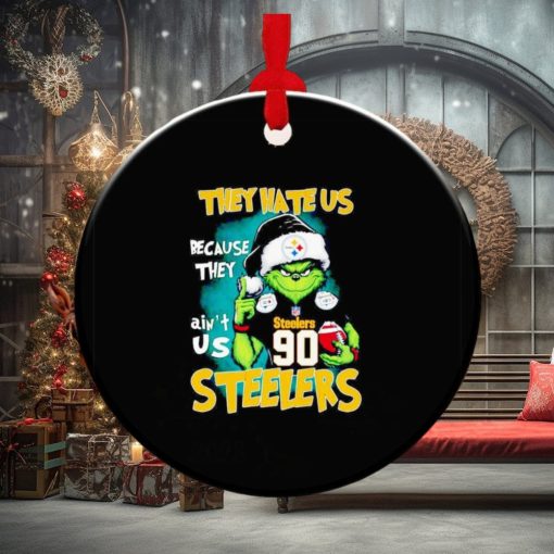 Santa Grinch they hate us because they ain’t us Steelers Christmas ornament