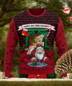 Santa Has Been Naughty Knitted Xmas Red Sweater AOP