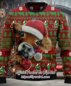 Santa Hat Cow Xmas Ugly Christmas Sweater