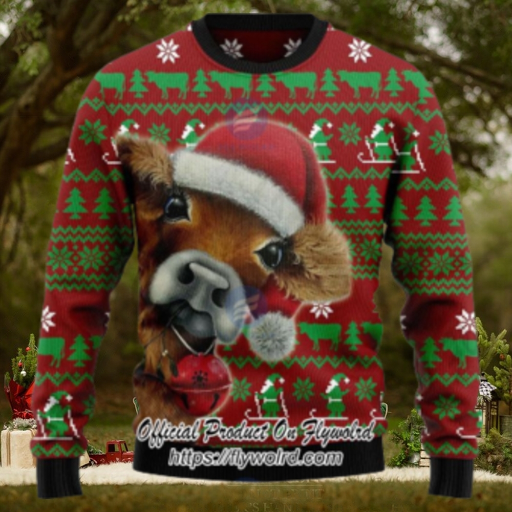Santa Hat Cow Xmas Ugly Christmas Sweater Santa Hat Cow Xmas Ugly Christmas Sweater