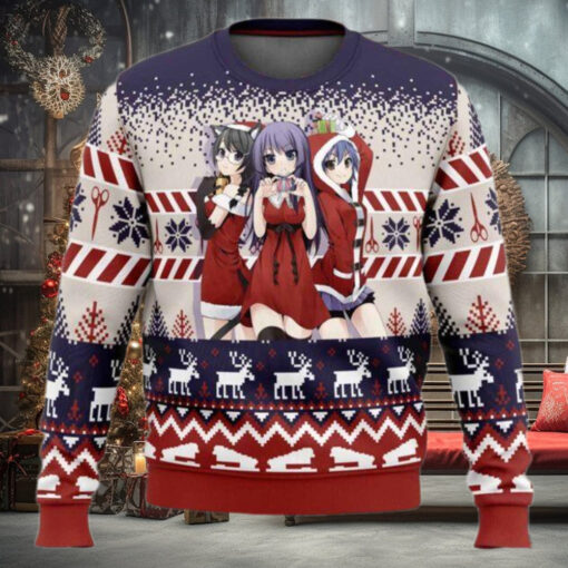 Santa Hitagi Tsubasa And Suruga Bakemonogatari Ugly Christmas Sweater