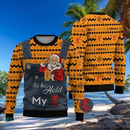 Santa Hold My Fireball Ugly Christmas Sweater Christmas Holiday Gift