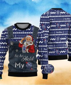 Santa Hold My Pabst Blue Ribbon Ugly Christmas Sweater Christmas Holiday Gift