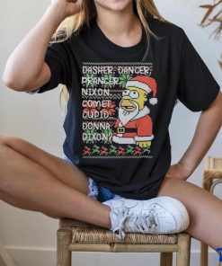 Santa Homer dasher dancer prancer nixon comet cupid donna dixon shirt