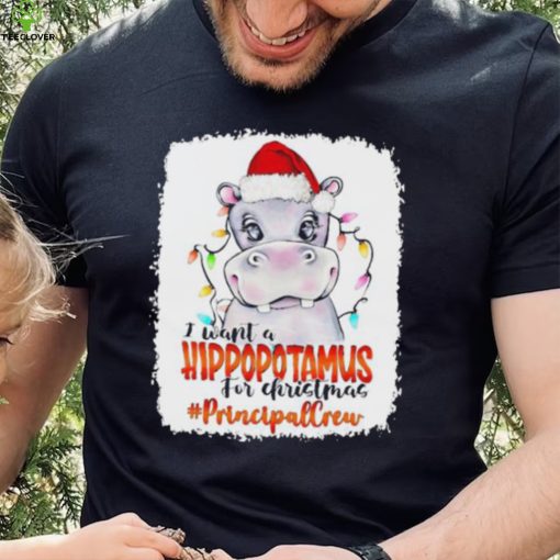 Santa Hoppo I Want A Hippopotamus For Christmas principal Crew Light Shirt