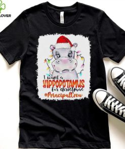 Santa Hoppo I Want A Hippopotamus For Christmas principal Crew Light Shirt