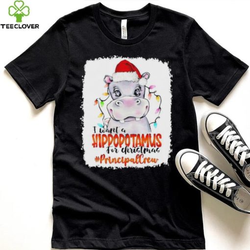 Santa Hoppo I Want A Hippopotamus For Christmas principal Crew Light Shirt