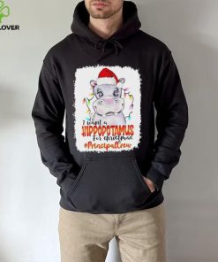 Santa Hoppo I Want A Hippopotamus For Christmas principal Crew Light Shirt