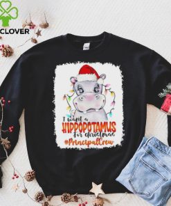 Santa Hoppo I Want A Hippopotamus For Christmas principal Crew Light Shirt