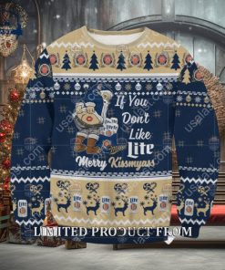 Santa If You Don’t Like Miller Lite Merrykissmyass Ugly Christmas Sweater