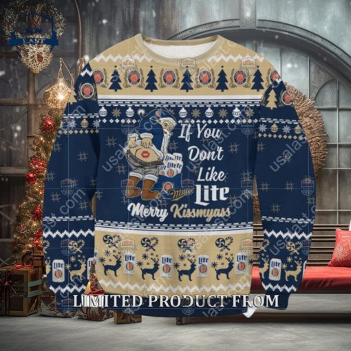 Santa If You Don’t Like Miller Lite Merrykissmyass Ugly Christmas Sweater