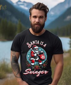 Santa Is A Swinger Christmas Kettlebell Gym T Shirt