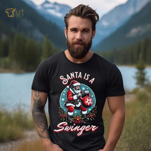 Santa Is A Swinger Christmas Kettlebell Gym T Shirt