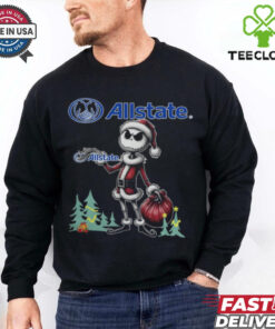 Santa Jack Skellington Allstate Logo Merry Christmas 2024 Shirt