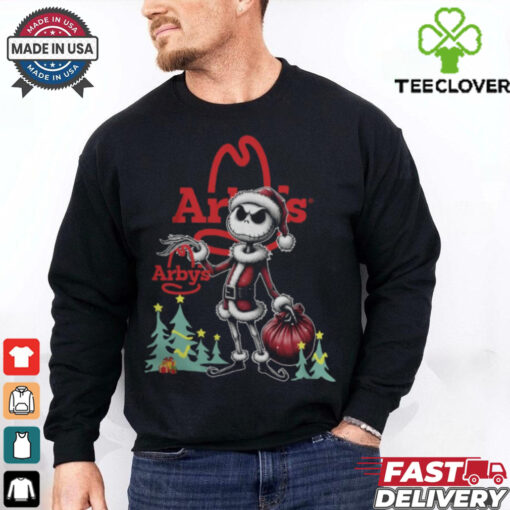 Santa Jack Skellington Arby’s Logo Merry Christmas 2024 Shirt