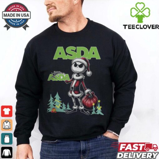 Santa Jack Skellington Asda Logo Merry Christmas 2024 Shirt
