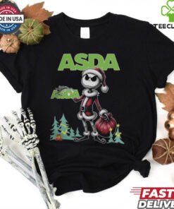 Santa Jack Skellington Asda Logo Merry Christmas 2024 Shirt