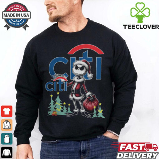 Santa Jack Skellington Citi Bank Logo Merry Christmas 2024 Shirt