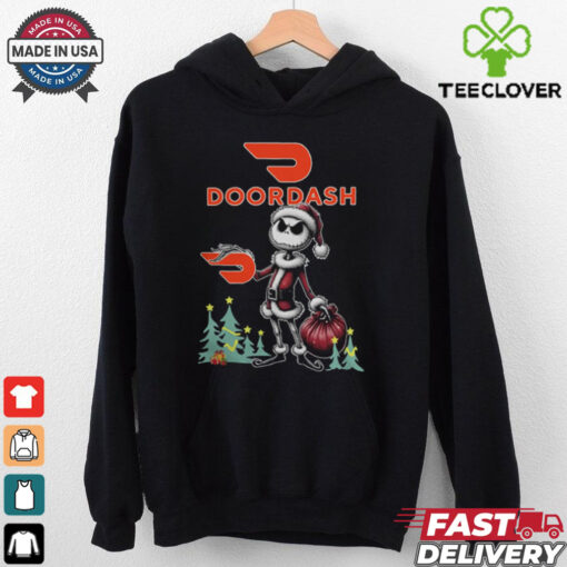 Santa Jack Skellington Doordash Logo Merry Christmas 2024 Shirt