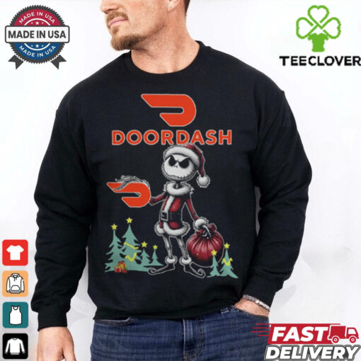 Santa Jack Skellington Doordash Logo Merry Christmas 2024 Shirt