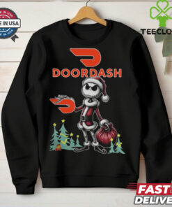 Santa Jack Skellington Doordash Logo Merry Christmas 2024 Shirt