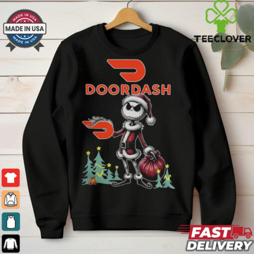 Santa Jack Skellington Doordash Logo Merry Christmas 2024 Shirt