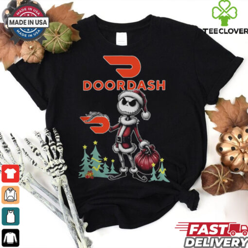 Santa Jack Skellington Doordash Logo Merry Christmas 2024 Shirt