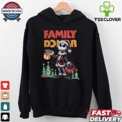 Santa Jack Skellington Family Dollar Logo Merry Christmas 2024 Shirt
