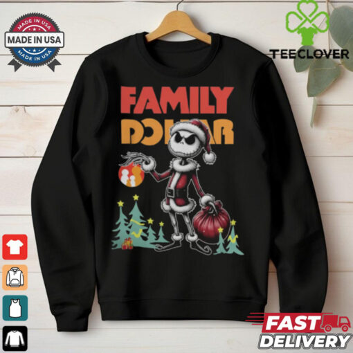 Santa Jack Skellington Family Dollar Logo Merry Christmas 2024 Shirt
