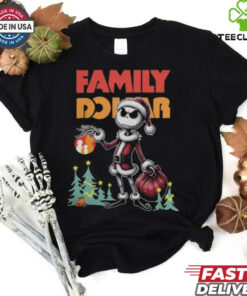 Santa Jack Skellington Family Dollar Logo Merry Christmas 2024 Shirt