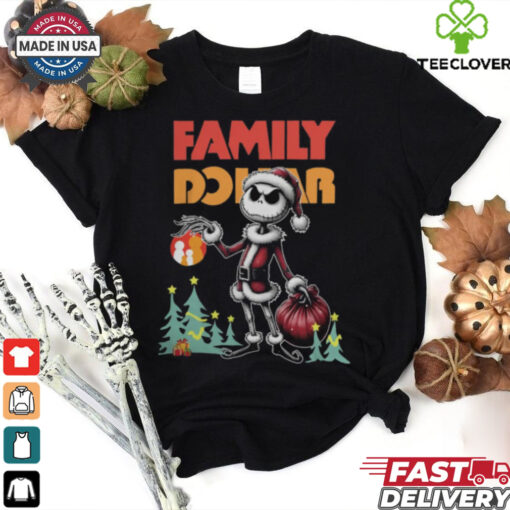 Santa Jack Skellington Family Dollar Logo Merry Christmas 2024 Shirt