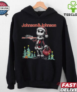 Santa Jack Skellington Johnson & Johnson Logo Merry Christmas 2024 Shirt